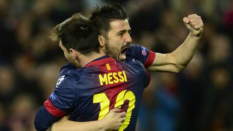El delantero asturiano del FC Barcelona David Villa ha marcado el 3-0 de su equipo ante el Milan, en el minuto 55 de juego.