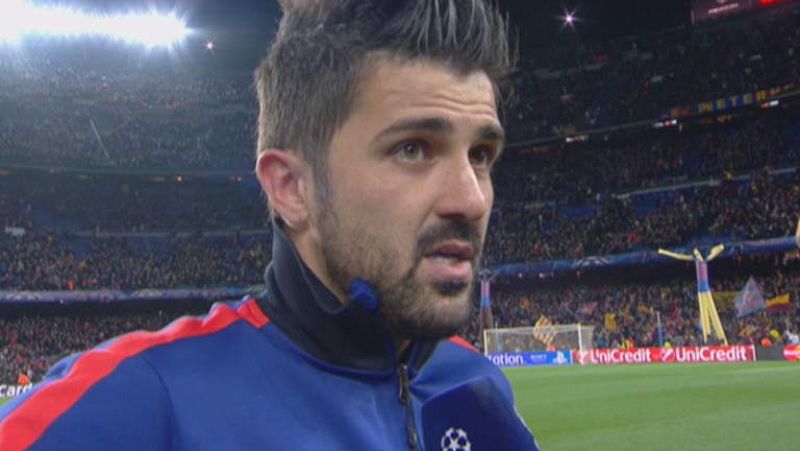 El jugador del FC Barcelona David Villa mostró su felicidad por el  pase a los cuartos de final de la Liga de Campeones, tras la goleada  al Milan en el Camp Nou (4-0) y afirmó que creyeron en la remontada  "desde la derrota" en el partido de ida. "H