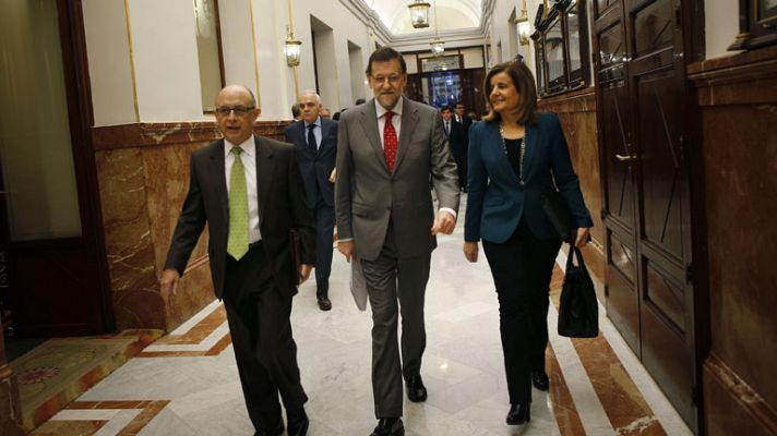 Telediario 1 - Rajoy asegura en el Congreso que no piensa rectificar su política económica