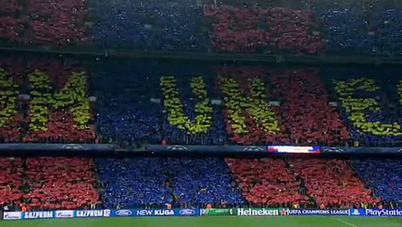 Comunión entre el equipo y la afición barcelonista 