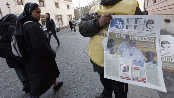 Telediario 1 - Sorpresa ante la elección del papa
