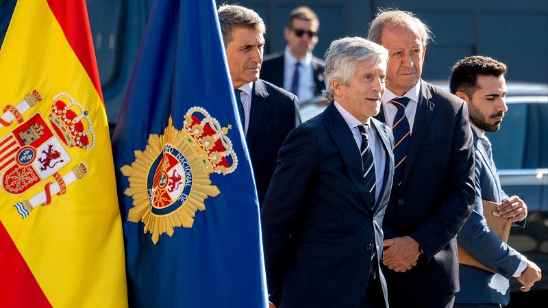 El ministro del Interior, Fernando Grande-Marlaska, durante la inauguración de la nueva comisaría de Policía Nacional en Andújar (Jaén) este jueves
