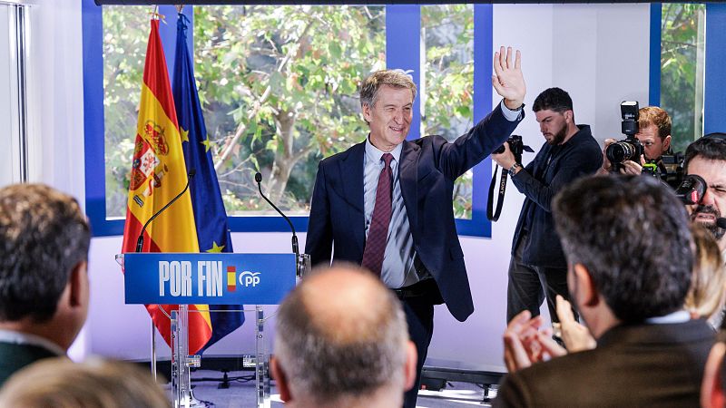 El presidente del Partido Popular, Alberto Núñez Feijóo, preside la reunión de la Junta Directiva Nacional del partido, a 8 de octubre de 2026, en Madrid (España).