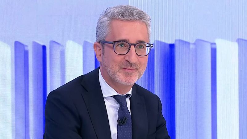 Arcadi España, ministro de Hacienda, entrevistado en el programa 'La Hora de la 1' de TVE