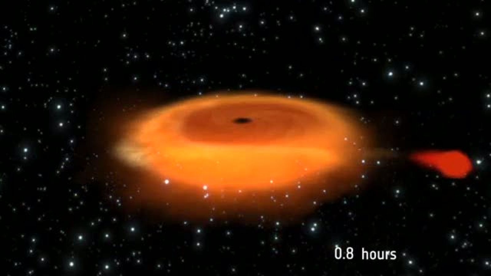 Un agujero negro y una estrella que orbitan entre sí vertiginosamente