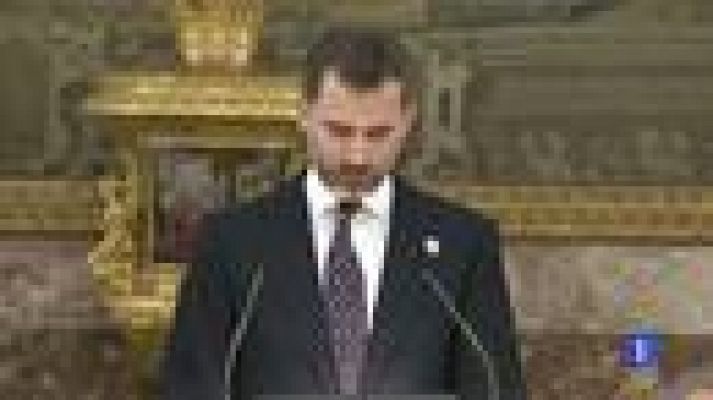 Telediario 1 - El príncipe destaca la "perseverancia" de Madrid