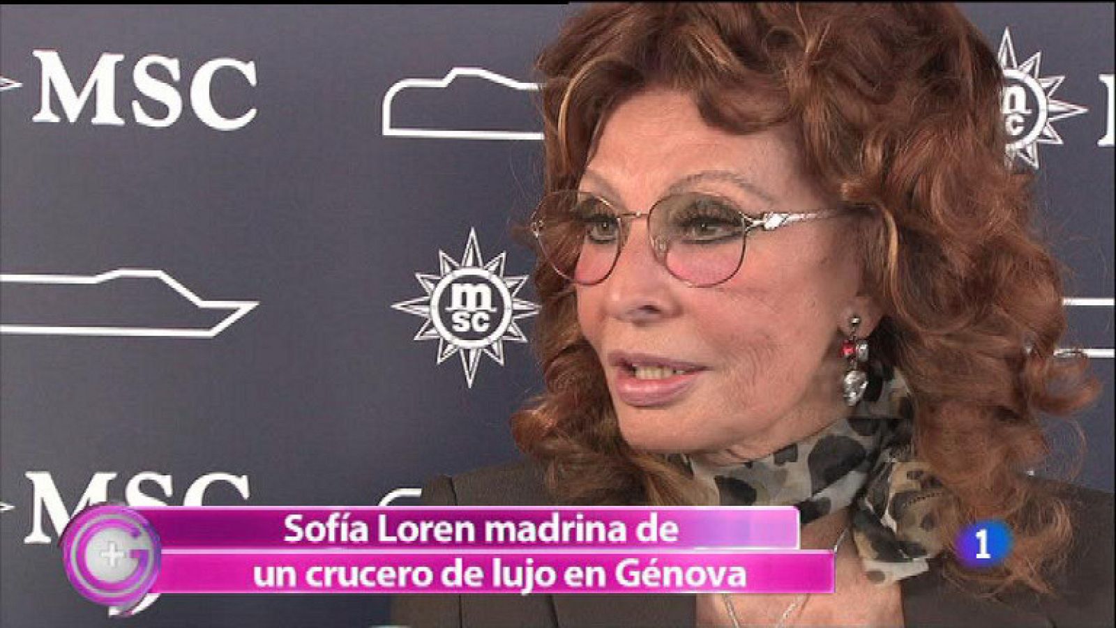 Sofía Loren madrina de un crucero en Génova