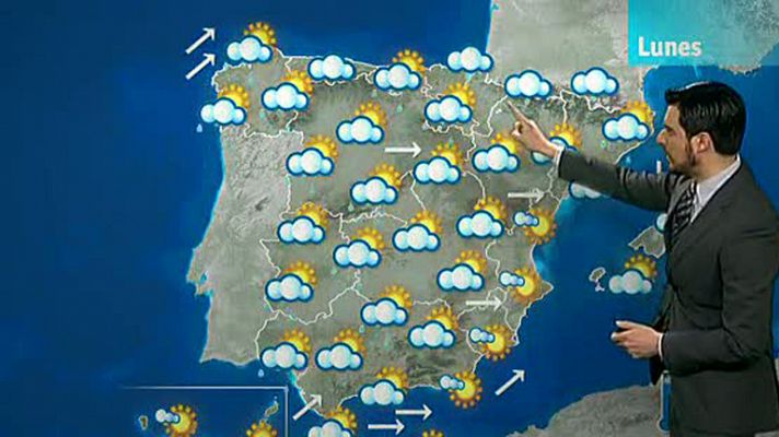 El tiempo - Precipitaciones en el oeste peninsular y nubosidad en Galicia