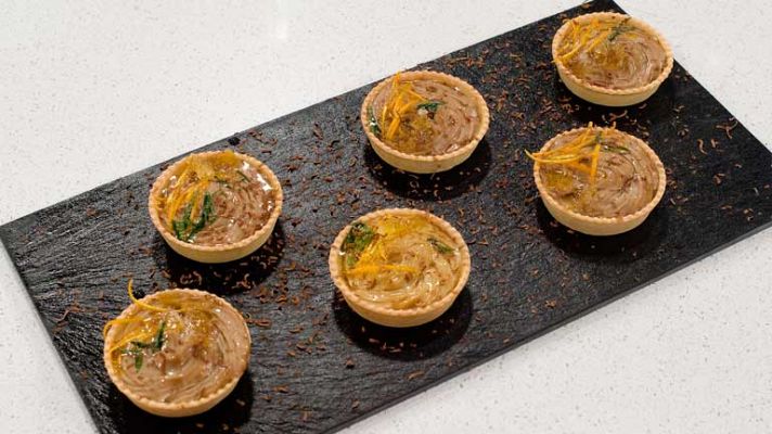 Tartaleta con picadillo de naranja 