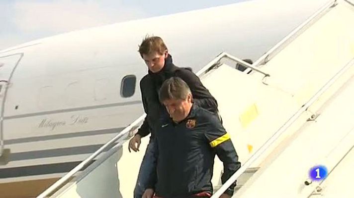 Telediario 1 - La presencia de Tito y Abidal refuerza al equipo