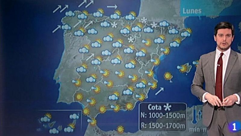 La temperatura ascenderá ligeramente este domingo y remiten las lluvias y vientos en casi toda España 