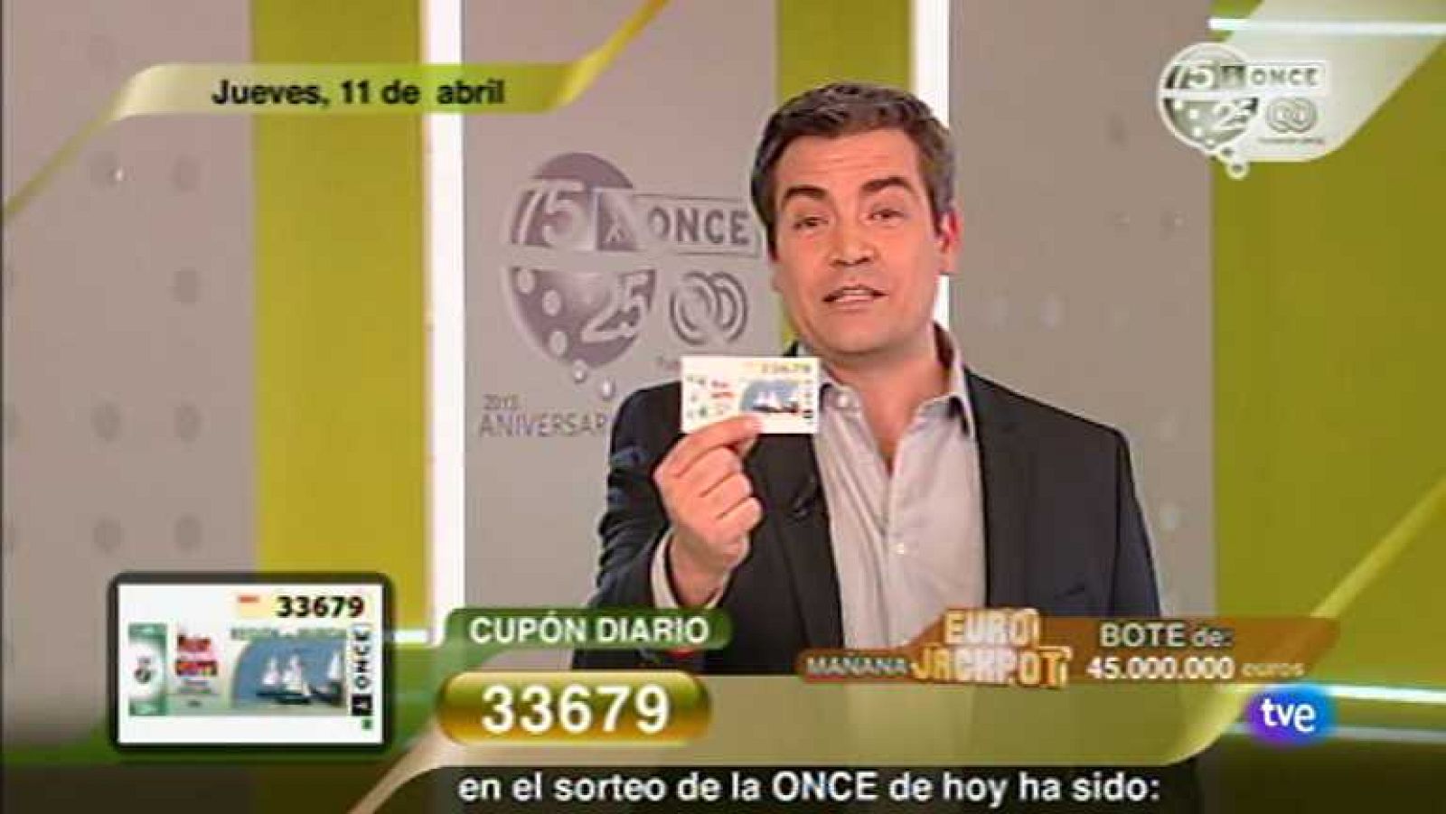 Sorteo ONCE - 11/04/13 - Ver ahora