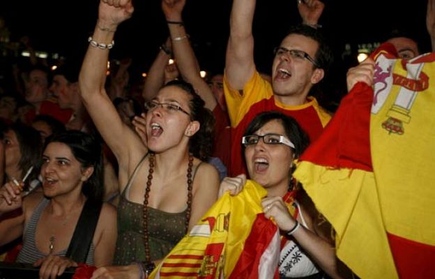 La afición española lo celebra