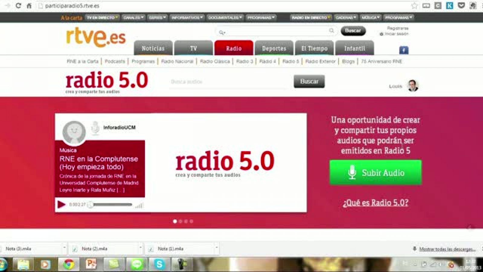 Radio 5.0: cómo subir un audio