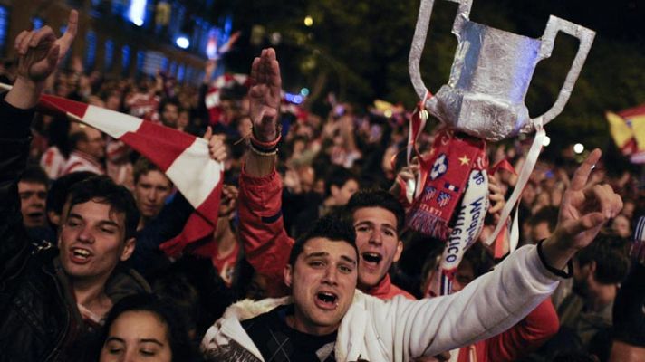 Colchoneros celebran Copa del Rey