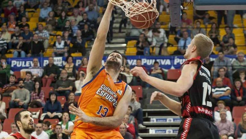 El Valencia Basket se llevó el triunfo frente a La Bruixa d'Or y asegura la cuarta plaza de la clasificación y ser cabeza de serie en el Playoff de la Liga Endesa (90-59).