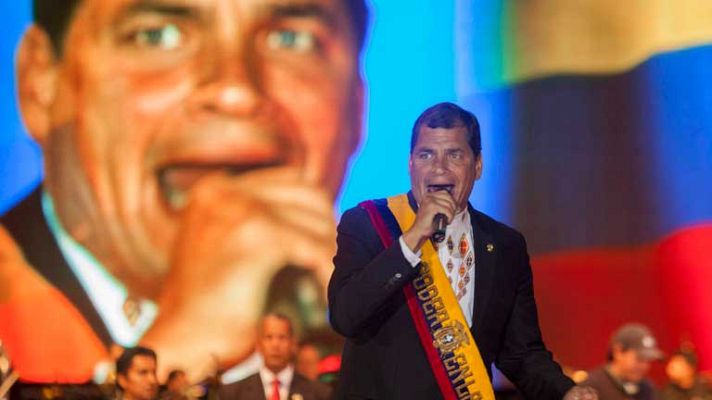 Telediario 1 - Respaldo popular a Rafael Correa