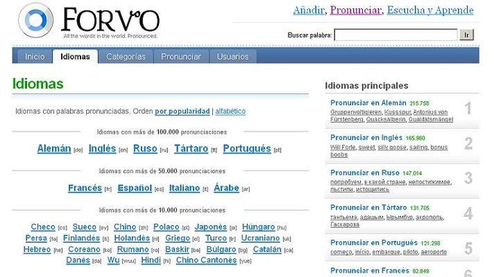 Cámara abierta - Forvo, entre las 50 mejores webs del mundo según la revista Time