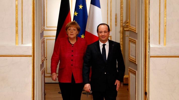 Merkel defiende las reformas y Hollande pide crédito para las pymes