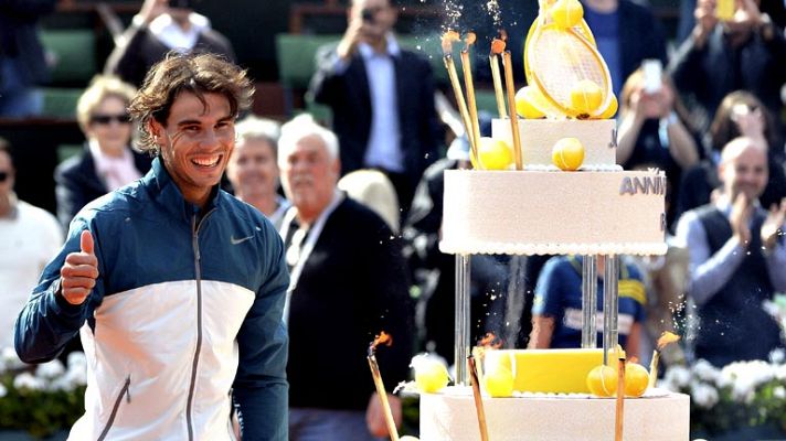 Telediario 1 - Nadal se regala una cómoda victoria ante Nishikori por su cumpleaños
