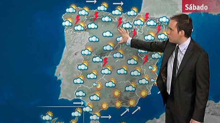 El tiempo - Chubascos en el País Vasco, La Rioja, Navarra, Aragón y Cataluña