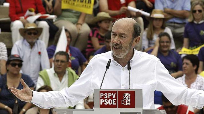 Telediario 1 - Rubalcaba no pactará reformar las pensiones sin los sindicatos