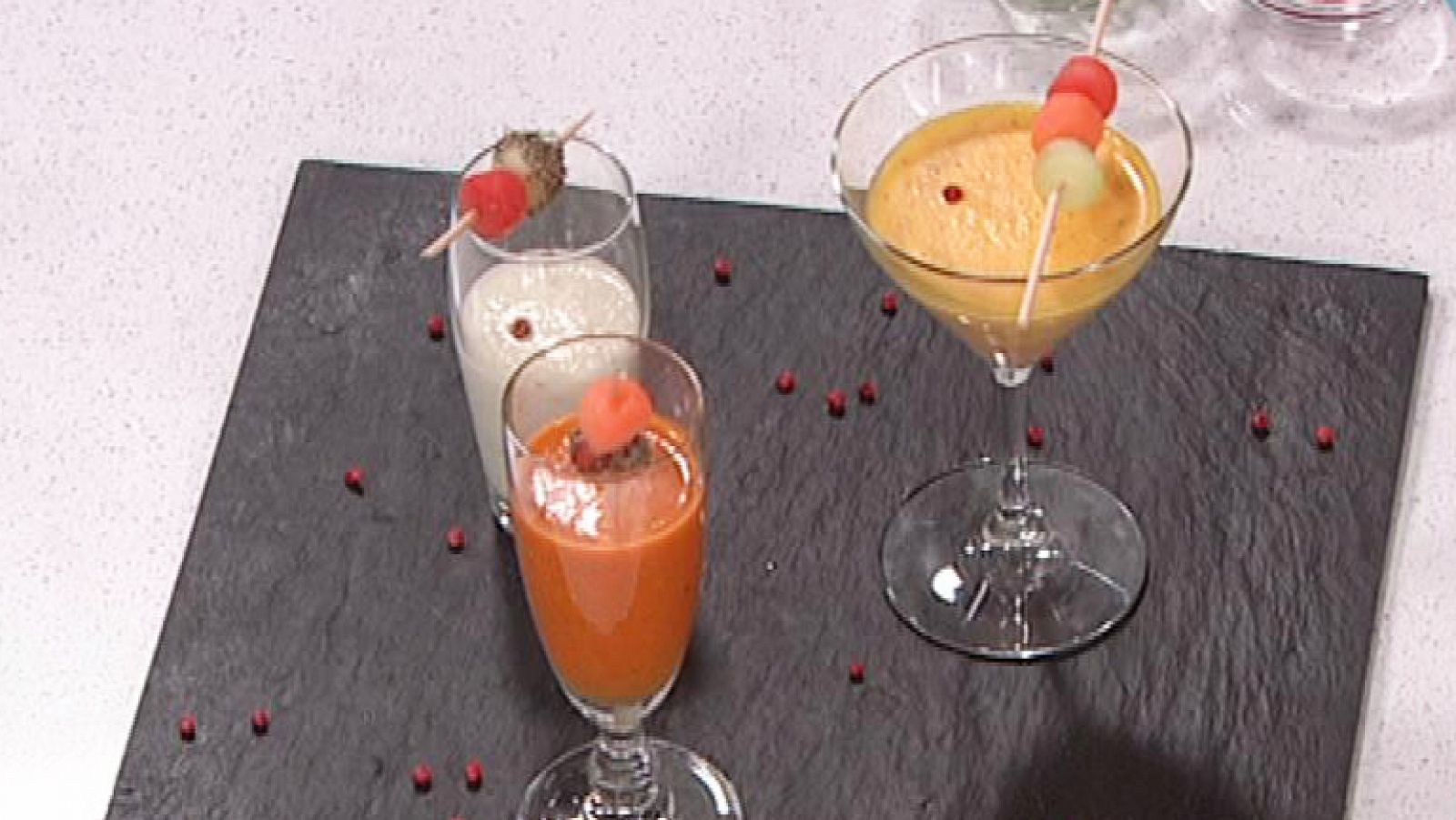 Los trucos de Sergio - Crema fría de melón y bolitas de sandía