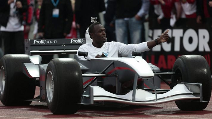 Telediario 1 - Usain Bolt, todo un bólido en Noruega