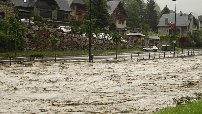 Inundaciones en el Vall d'Arany norte de Aragón