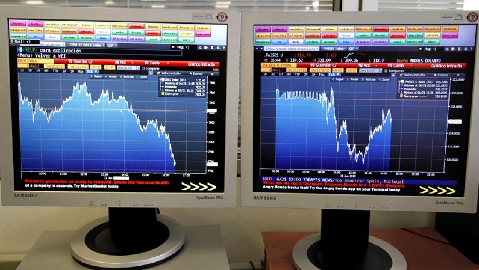 La Bolsa española cae 1,56% y marca mínimo anual de cierre en 7.700 puntos