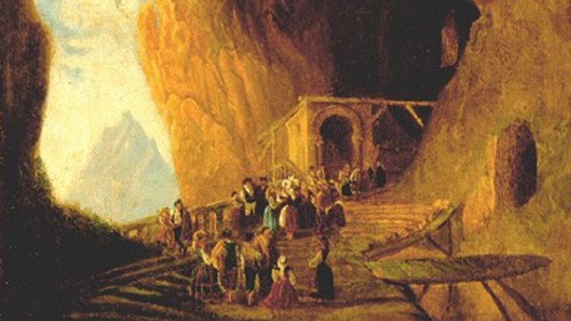 Mirar un cuadro - La cueva de Covadonga (P�rez Villaamil)