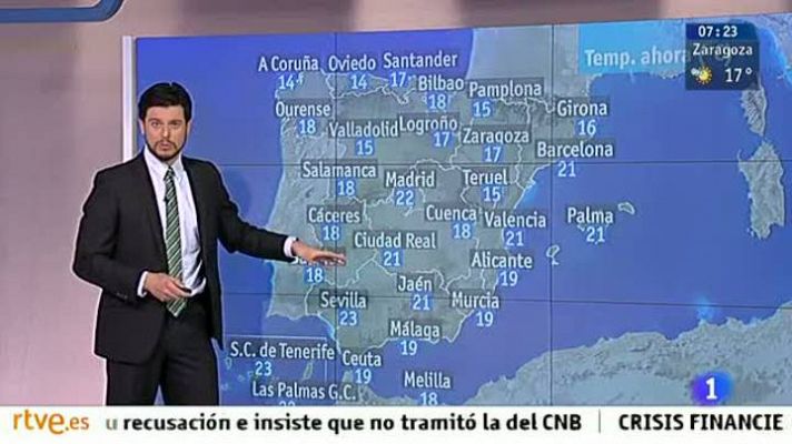 Temperaturas elevadas en toda la Península y tormentas en zonas de montaña