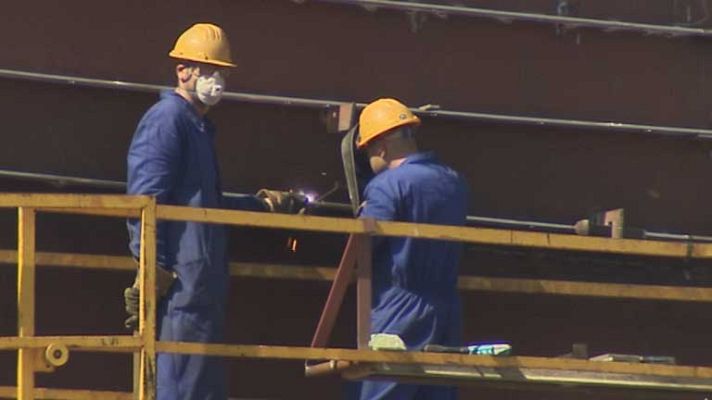 Telediario 1 - Rajoy defiende los astilleros