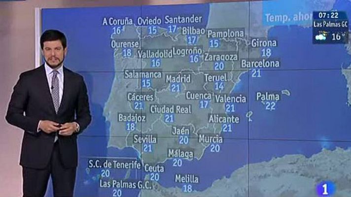 El tiempo - Jornada de mucho calor en casi todo el país con temperaturas en ascenso