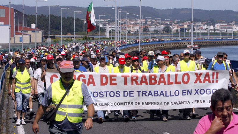 Manifestaciones en los astilleros españoles contra las decisiones de la Comisión Europea