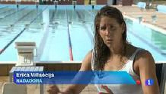 Telediario 1 - Erika Villaécija tiene un doble reto, subir al podio en la piscina y en aguas abiertas