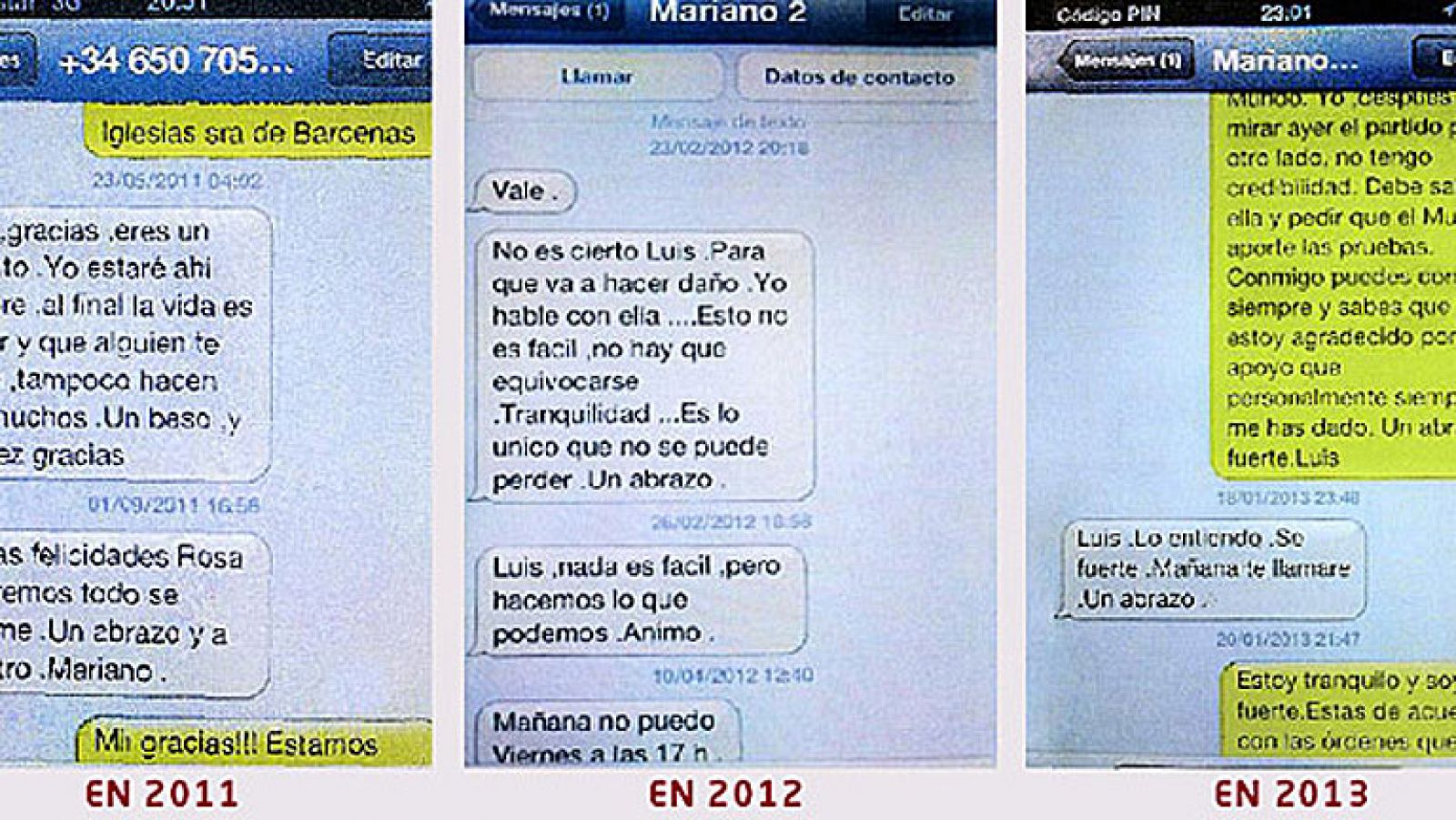 Bárcenas difunde varios SMS en los que Rajoy supuestamente le apoyó tras revelarse las cuentas - Informativo 24h | Ver