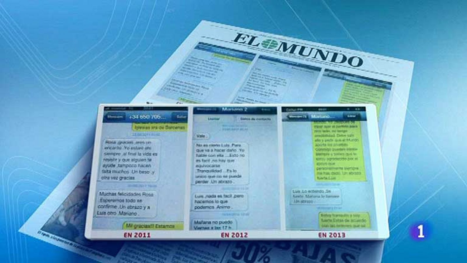 'El Mundo' publica supuestos mensajes telefónicos entre Bárcenas y Rajoy