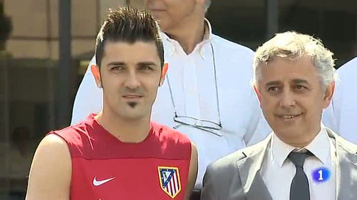 Telediario 1 - Villa será presentado el lunes por el Atlético de Madrid