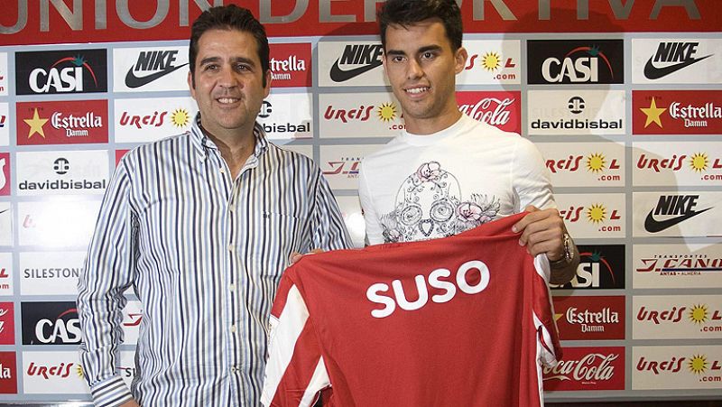 El internacional sub-21 Suso vuelve a España para jugar una temporada en el Almería, club al que llega cedido por el Liverpool.