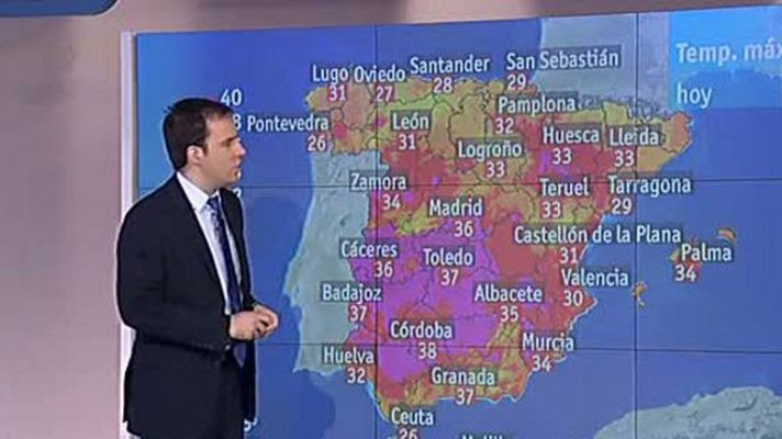 El tiempo - Suben las temperaturas en el centro peninsular y continúan las fuertes tormentas en los Pirineos