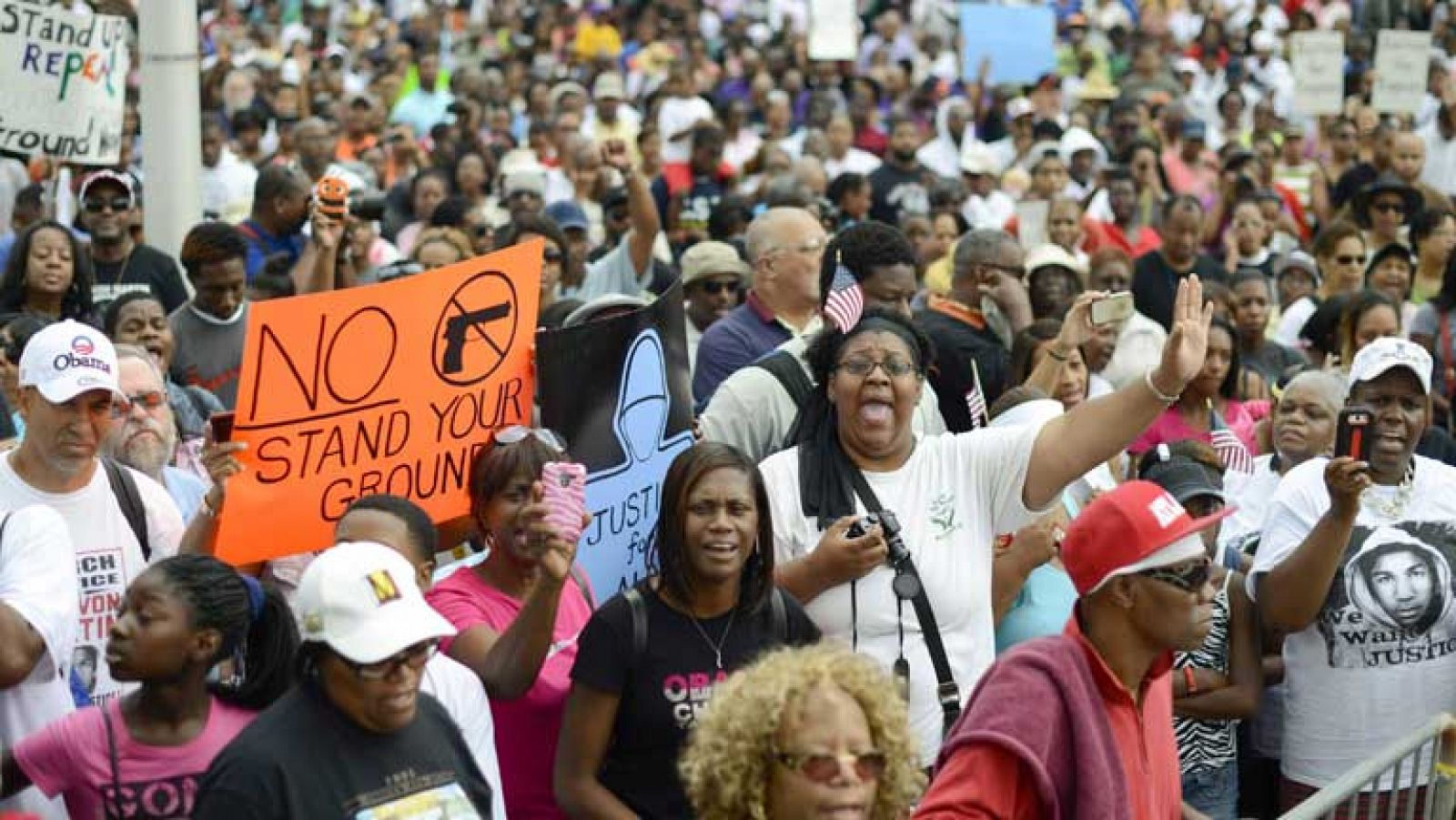 Protestas en EE.UU. pidiendo justicia por la muerte de Trayvon Martin