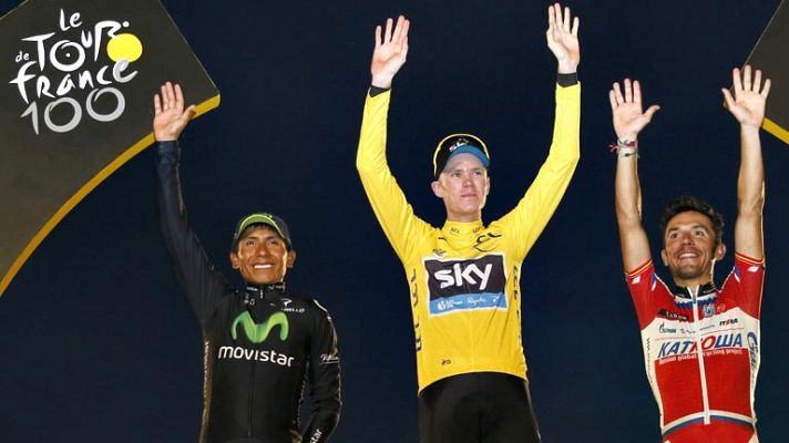 Froome sube al podio junto a Quintana y a Froome