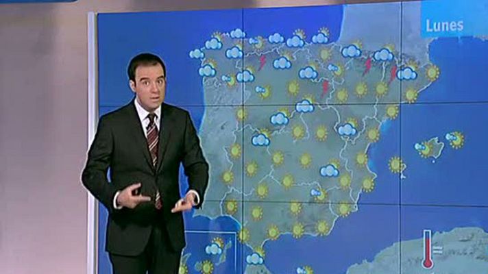 El tiempo - Chubascos y tormentas en zonas montañosas y temperaturas en descenso en el noroeste