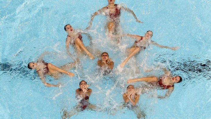 Telediario 1 - España, por detrás de Rusia, peleará por la plata en equipo libre