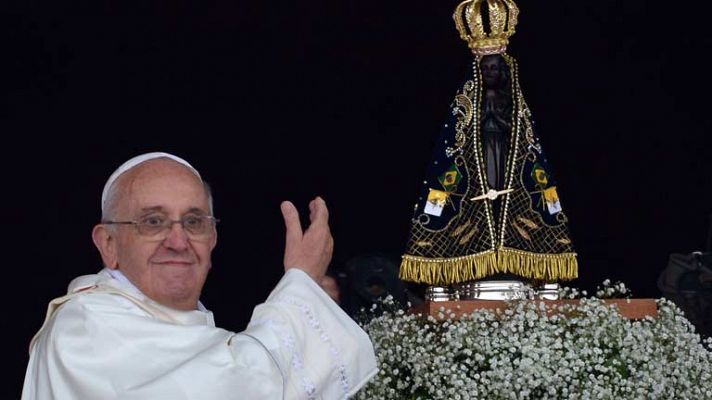 El papa en la Aparecida, Brasil