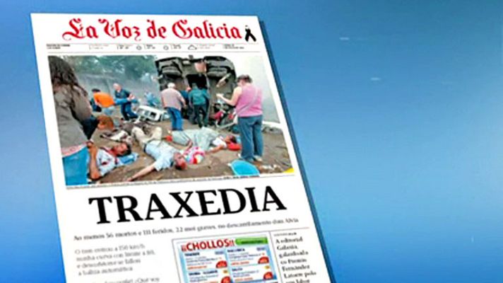 Telediario 1 - El accidente de tren de Santiago, en las portadas de la prensa española