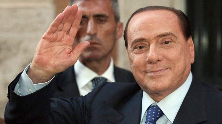 Telediario 1 - Amenaza del partido de Berlusconi