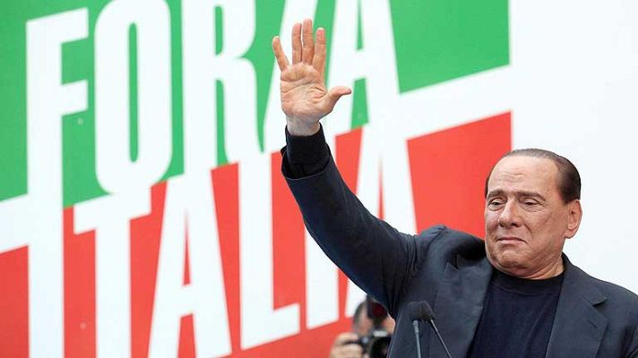 Telediario 1 - Acto de apoyo a Berlusconi