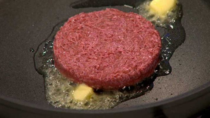 Telediario 1 - Primera hamburguesa hecha con carne fabricada en laboratorio